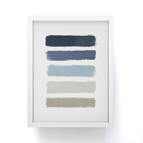 Orara Studio Blue and Taupe Stripes Framed Mini Art Print
