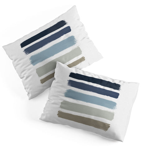 Orara Studio Blue and Taupe Stripes Pillow Shams