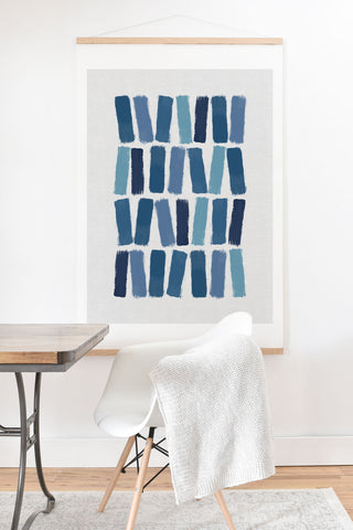 Orara Studio Blue Brush Strokes Art Print And Hanger