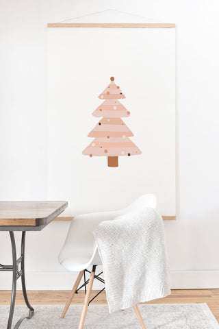 Orara Studio Blush Christmas Tree Art Print And Hanger