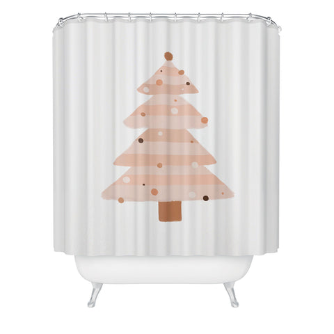 Orara Studio Blush Christmas Tree Shower Curtain