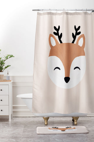 Orara Studio Blush Deer Shower Curtain And Mat