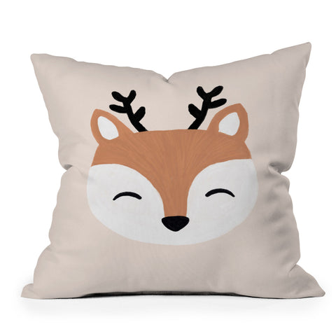 Orara Studio Blush Deer Throw Pillow