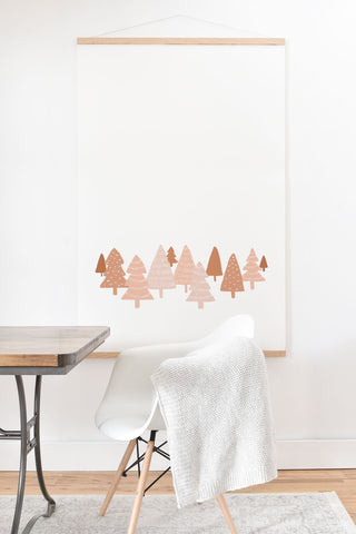 Orara Studio Blush Winter Trees Art Print And Hanger