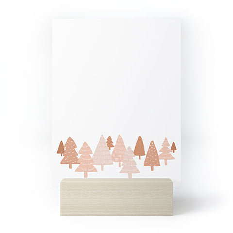 Orara Studio Blush Winter Trees Mini Art Print