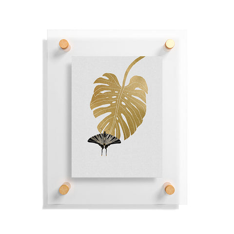 Orara Studio Butterfly and Monstera Leaf Floating Acrylic Print