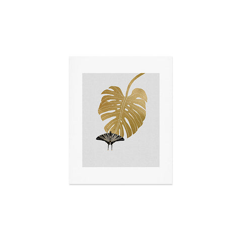 Orara Studio Butterfly and Monstera Leaf Art Print
