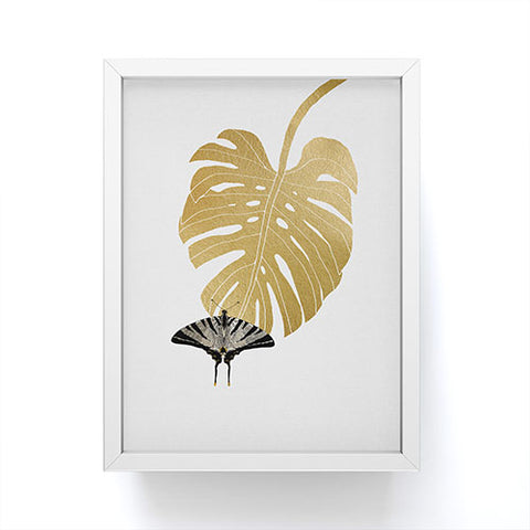 Orara Studio Butterfly and Monstera Leaf Framed Mini Art Print