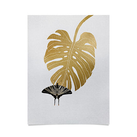 Orara Studio Butterfly and Monstera Leaf Poster