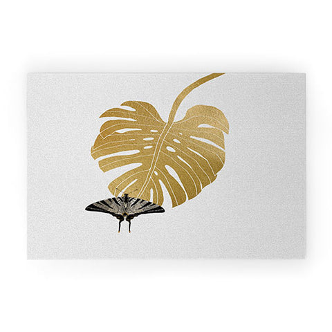 Orara Studio Butterfly and Monstera Leaf Welcome Mat