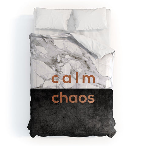 Orara Studio Calm Chaos Marble Quote Comforter