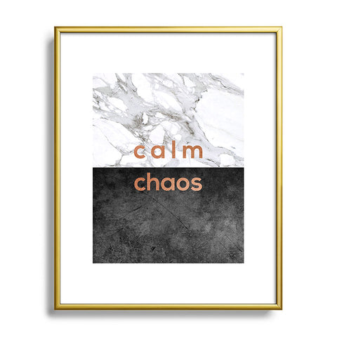 Orara Studio Calm Chaos Marble Quote Metal Framed Art Print