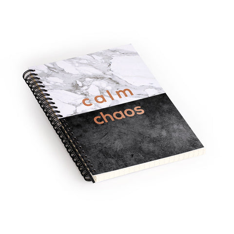 Orara Studio Calm Chaos Marble Quote Spiral Notebook