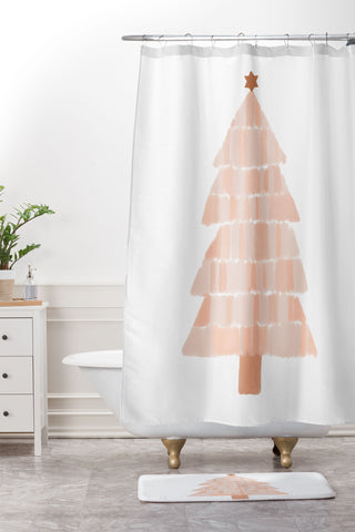 Orara Studio Christmas Tree Painting Shower Curtain And Mat