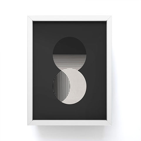 Orara Studio Circle Sun And Moon BW Framed Mini Art Print