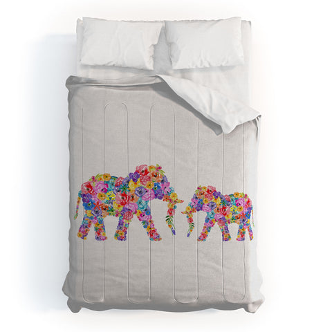 Orara Studio Floral Elephants Comforter