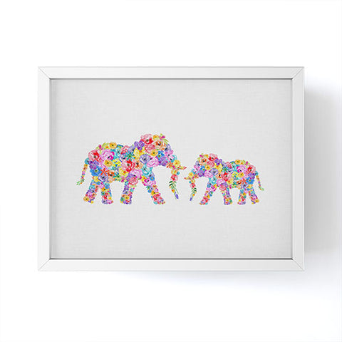 Orara Studio Floral Elephants Framed Mini Art Print