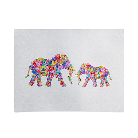 Orara Studio Floral Elephants Poster