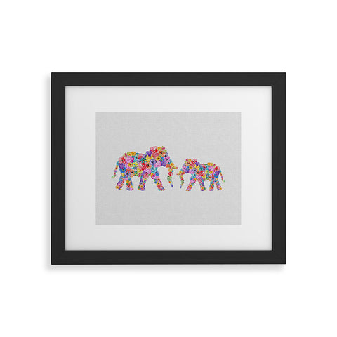 Orara Studio Floral Elephants Framed Art Print