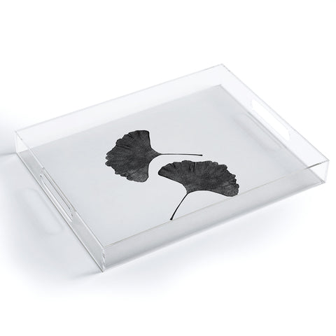 Orara Studio Ginkgo Leaf Black and White II Acrylic Tray