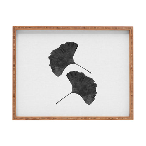 Orara Studio Ginkgo Leaf Black and White II Rectangular Tray