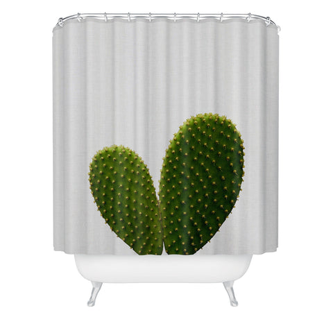 Orara Studio Heart Cactus Shower Curtain