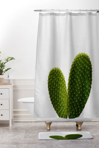 Orara Studio Heart Cactus Shower Curtain And Mat