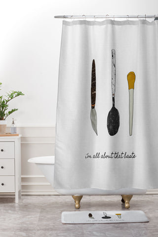 Orara Studio I Am All About The Baste Shower Curtain And Mat