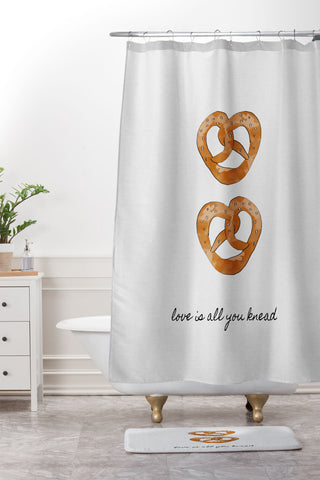 Orara Studio Love Is All You Knead Shower Curtain And Mat