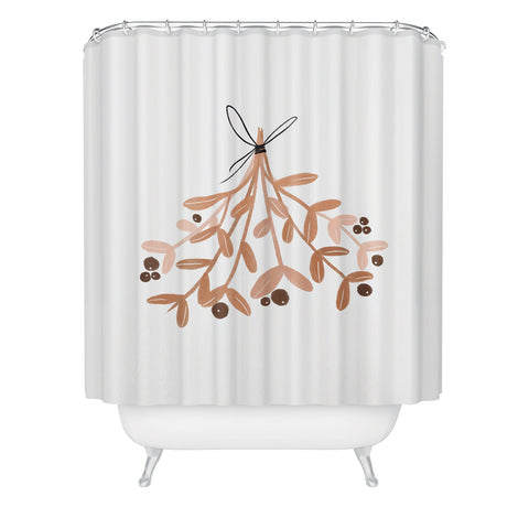 Orara Studio Mistletoe Illustration Shower Curtain