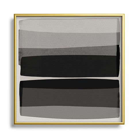 Orara Studio Modern Black and White Metal Square Framed Art Print