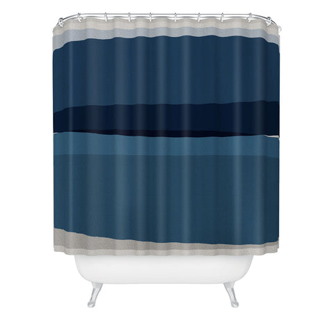 Orara Studio Modern Blue Shower Curtain