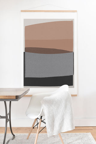 Orara Studio Modern Grey And Pink Art Print And Hanger