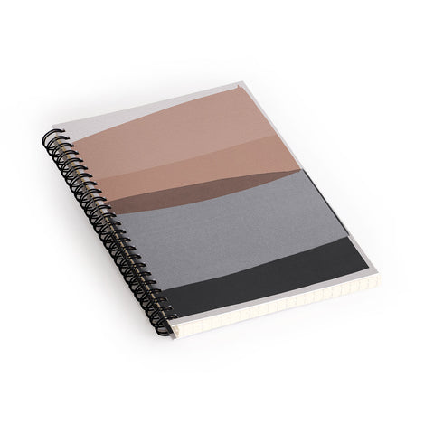 Orara Studio Modern Grey And Pink Spiral Notebook