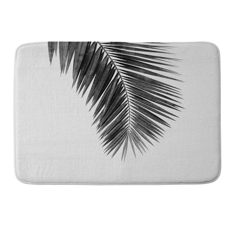 Orara Studio Palm Leaf Black and White I Memory Foam Bath Mat