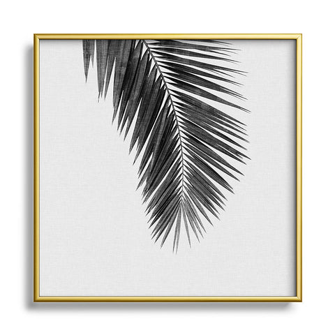 Orara Studio Palm Leaf Black and White I Metal Square Framed Art Print