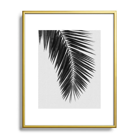 Orara Studio Palm Leaf Black and White I Metal Framed Art Print