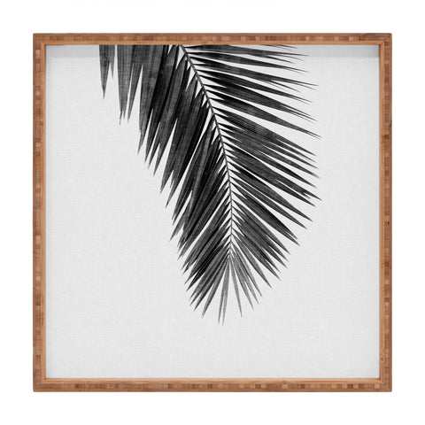 Orara Studio Palm Leaf Black and White I Square Tray