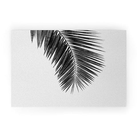 Orara Studio Palm Leaf Black and White I Welcome Mat