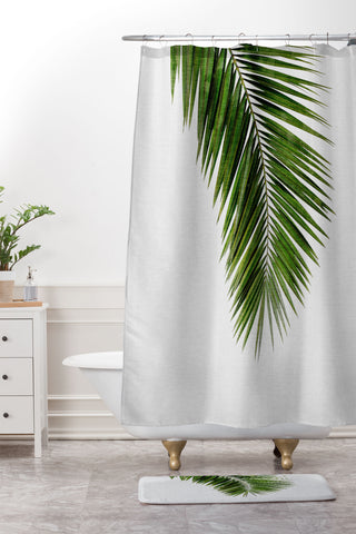 Orara Studio Palm Leaf I Shower Curtain And Mat