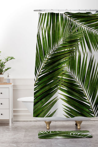 Orara Studio Palm Leaf III Shower Curtain And Mat
