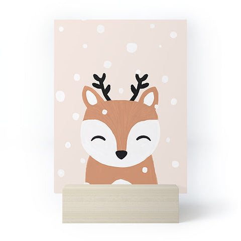 Orara Studio Snow And Deer Mini Art Print