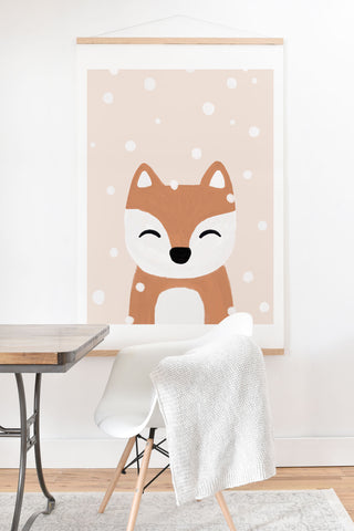 Orara Studio Snow And Fox Art Print And Hanger
