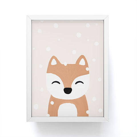 Orara Studio Snow And Fox Framed Mini Art Print