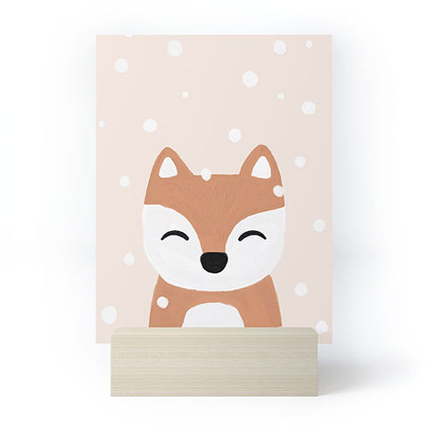 Orara Studio Snow And Fox Mini Art Print
