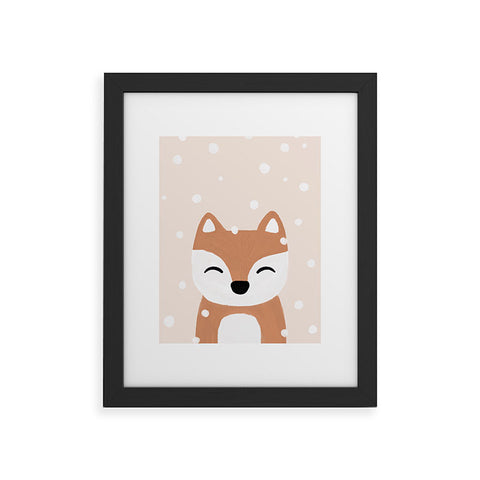 Orara Studio Snow And Fox Framed Art Print