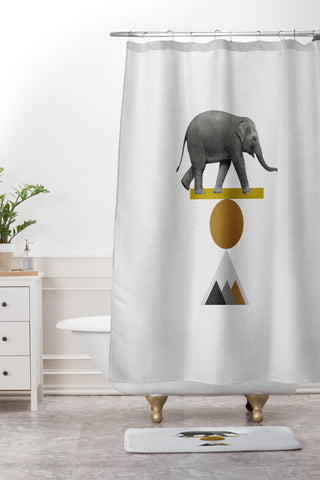 Orara Studio Tribal Elephant Shower Curtain And Mat