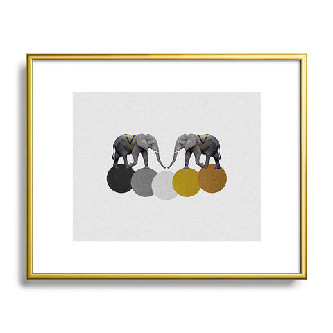 Orara Studio Tribal Elephants Metal Framed Art Print