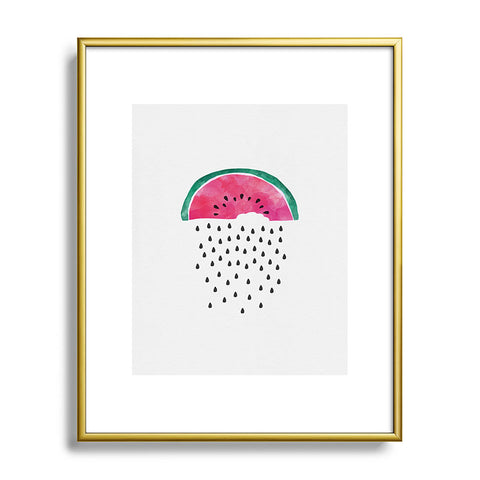 Orara Studio Watermelon Rain Metal Framed Art Print
