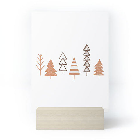 Orara Studio Winter Trees Illustration Mini Art Print